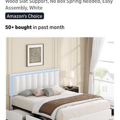 Bed Frame White Storage 