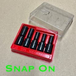 Snap On 5 pc 3/8"  6-Point SAE Flank Drive DEEP  Impact Swivel Socket (((( $200 )))) ❗️NEW ❗️
