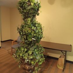 Large Silk Plant Ball Arrangment. Approx 6ft Tall