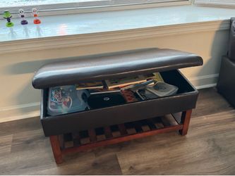 Brown storage seat