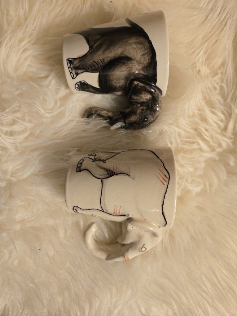 NEW! 2 Cute Elephant Mugs (A Set Of 2)