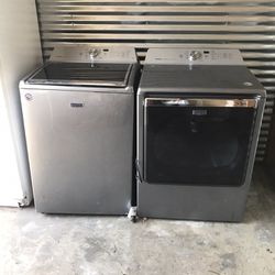Maytag Washer & Gas Dryer Like New Stainless Steal 