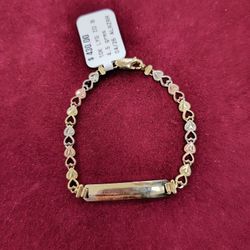 $430 10k ID Heart Chain Baby Bracelet