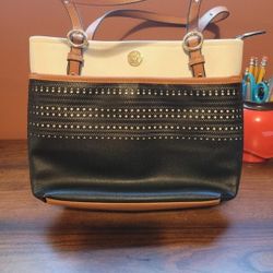 Anne Klein Leather Tricolor Satchel Purse