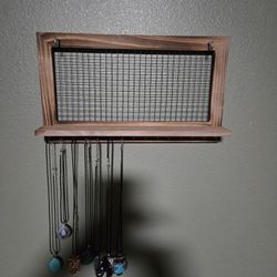 Wooden Shelf With Hooks 