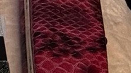 Red Snakeskin Hard Case Clutch