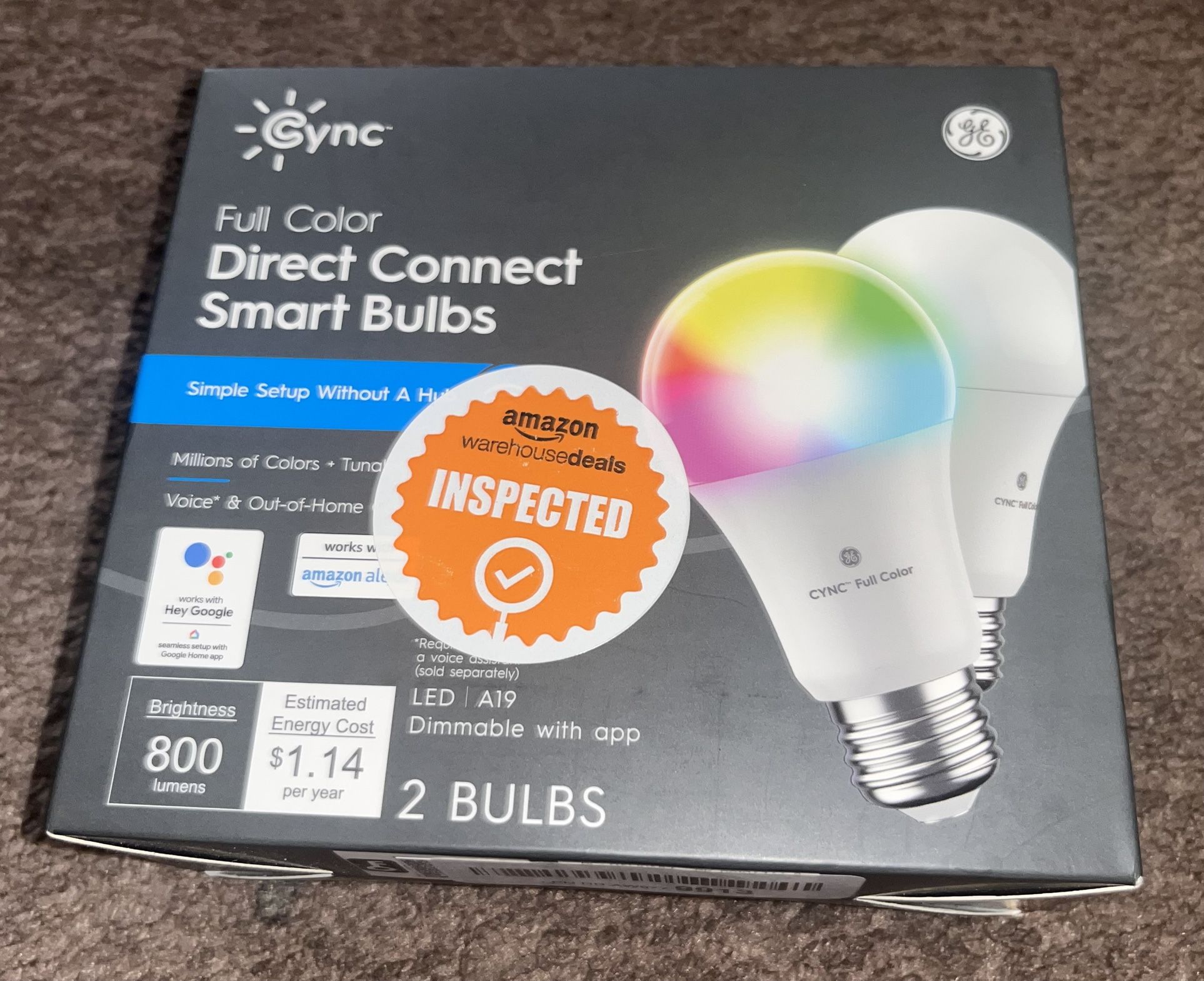 New 2 Pack Smart Light Bulbs Multi Colors