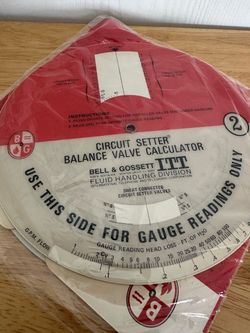 New - Bell & Gossett Circuit Setter Balance Valve Calculator