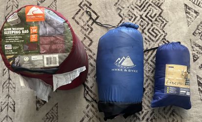 2 sleeping bags and pillow