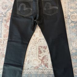  Evisu Puma True Love  Collab Black 36 X 28 “ Men Jeans 