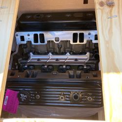 GM Chevy, 350 crate motor from the dealership. This is what I have, still in the crate! I never used brand new, and I have the receipt