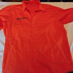 Authentic County Jail Inmate Uniform Shirt XL