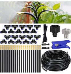 Drip Irrigation System, 360° Bendable Irrigation System for Garden, Garden Watering System with Quick Connector and Adjustable Nozzles, Drip Irrigatio