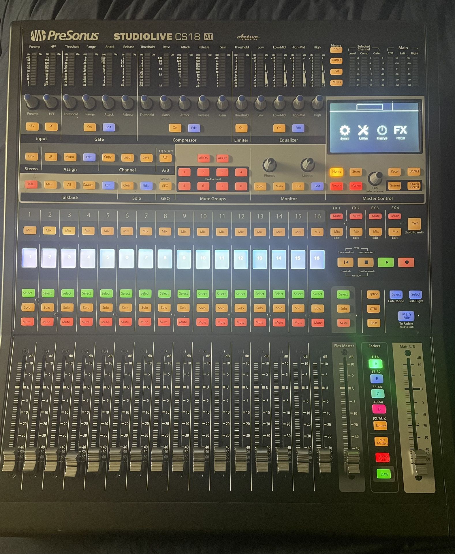 PRESONUS STUDIOLIVE CS18 AI MIX CONTROLLER. $400.00 OR BEST OFFER!!!