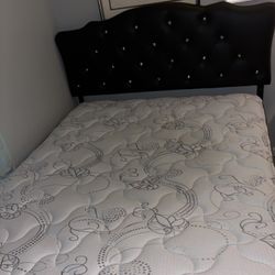 Diamond Headboard With Queen Size, Bed Frame, And Mattress Included
