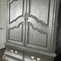 Antique two piece armoire 