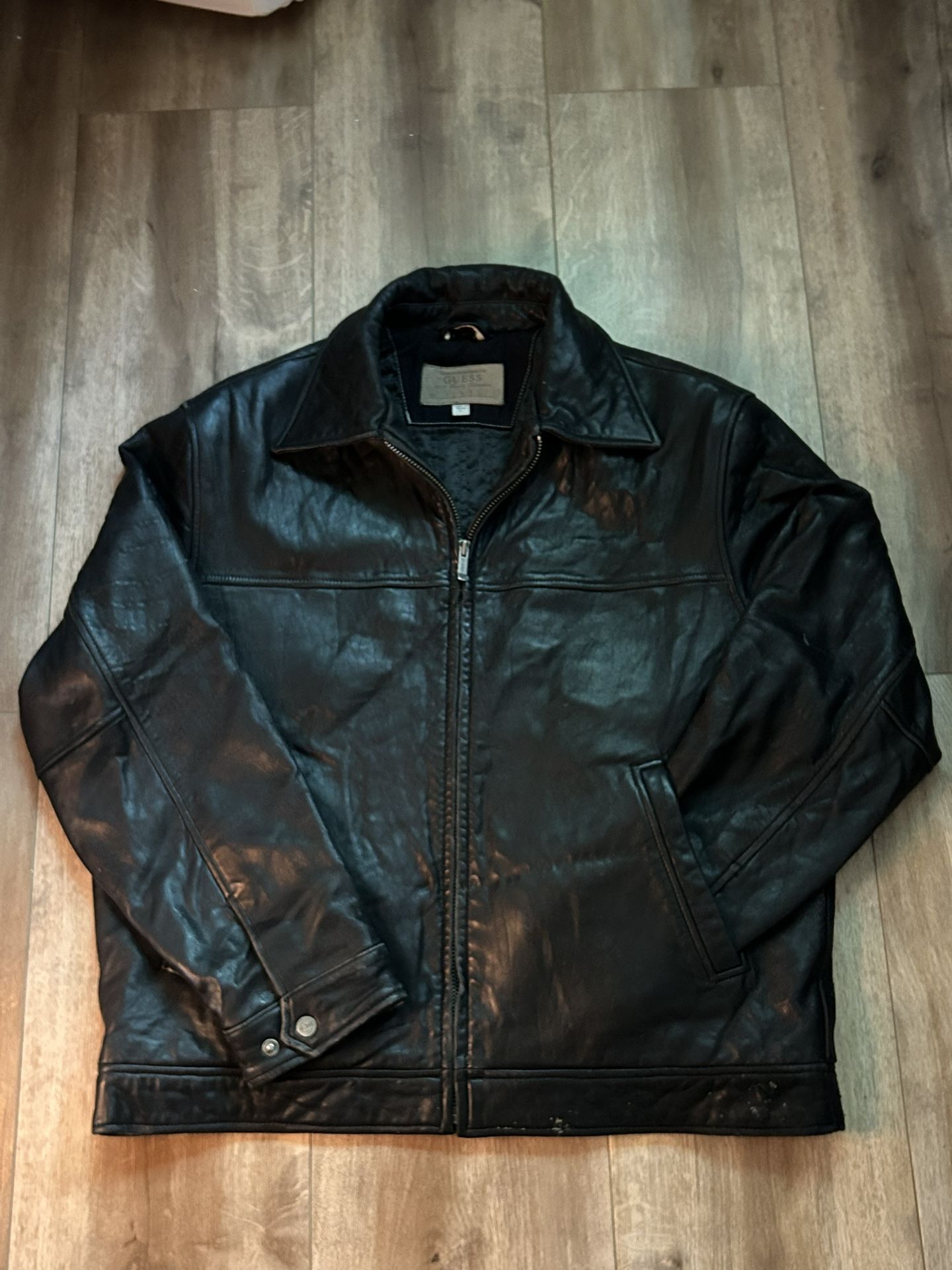 guess leather jacket men’s size L