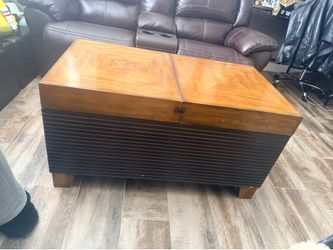 Wood storage coffee table