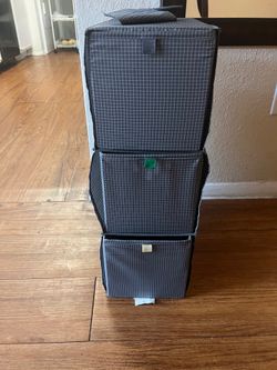 Like New Gray Hanging Closet Organizer 3 Tier with 3 Drawers 12x8x24 Inches