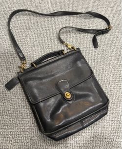 Coach Black Leather Messenger Bag