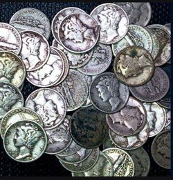 MERCURY DIME ROLLS