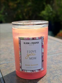 Bloom & Prosper "I Love You Mom" Rose Garden Scented Candle - New