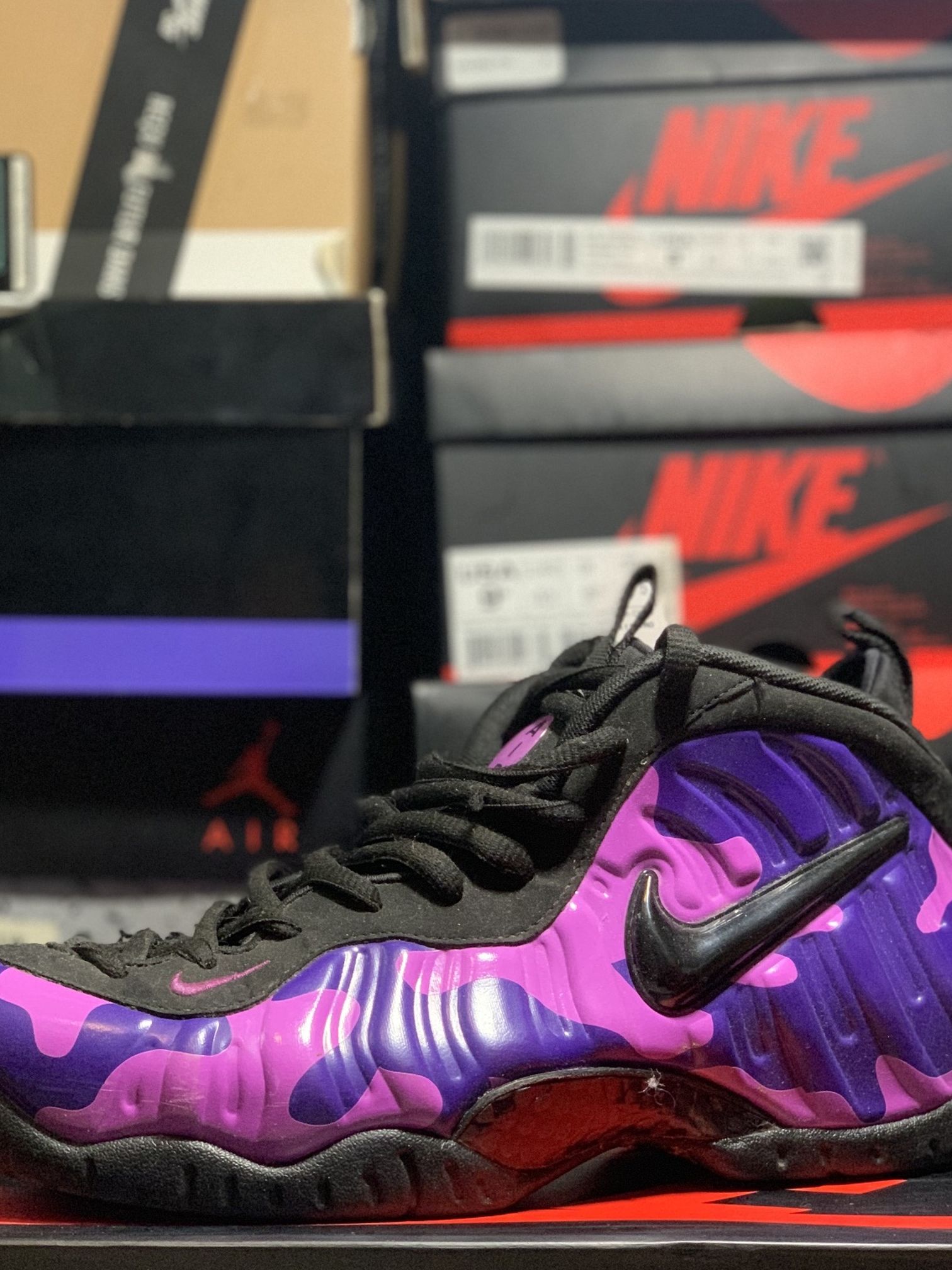 Nike Foamposite Pro Purple Camo Size 8 Jordan Foam Posite