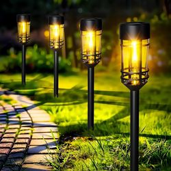 SOLPEX 8 Pack Solar Garden Lights, Warm White Solar Lights Outdoor, Bright LED Outdoor Lights for Patio, Landscape, Pathway, Yard, Driveway and Walkwa