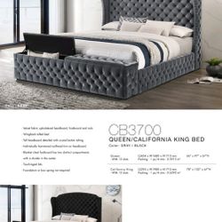 Queen Size Bed Frame Color Black Or Grey 