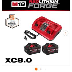 Milwaukee Rapid Charger Bundle With 8.0 Forge Batteries 