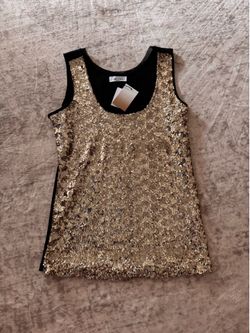 Calvin Klein Gold Sequin Tank NWT