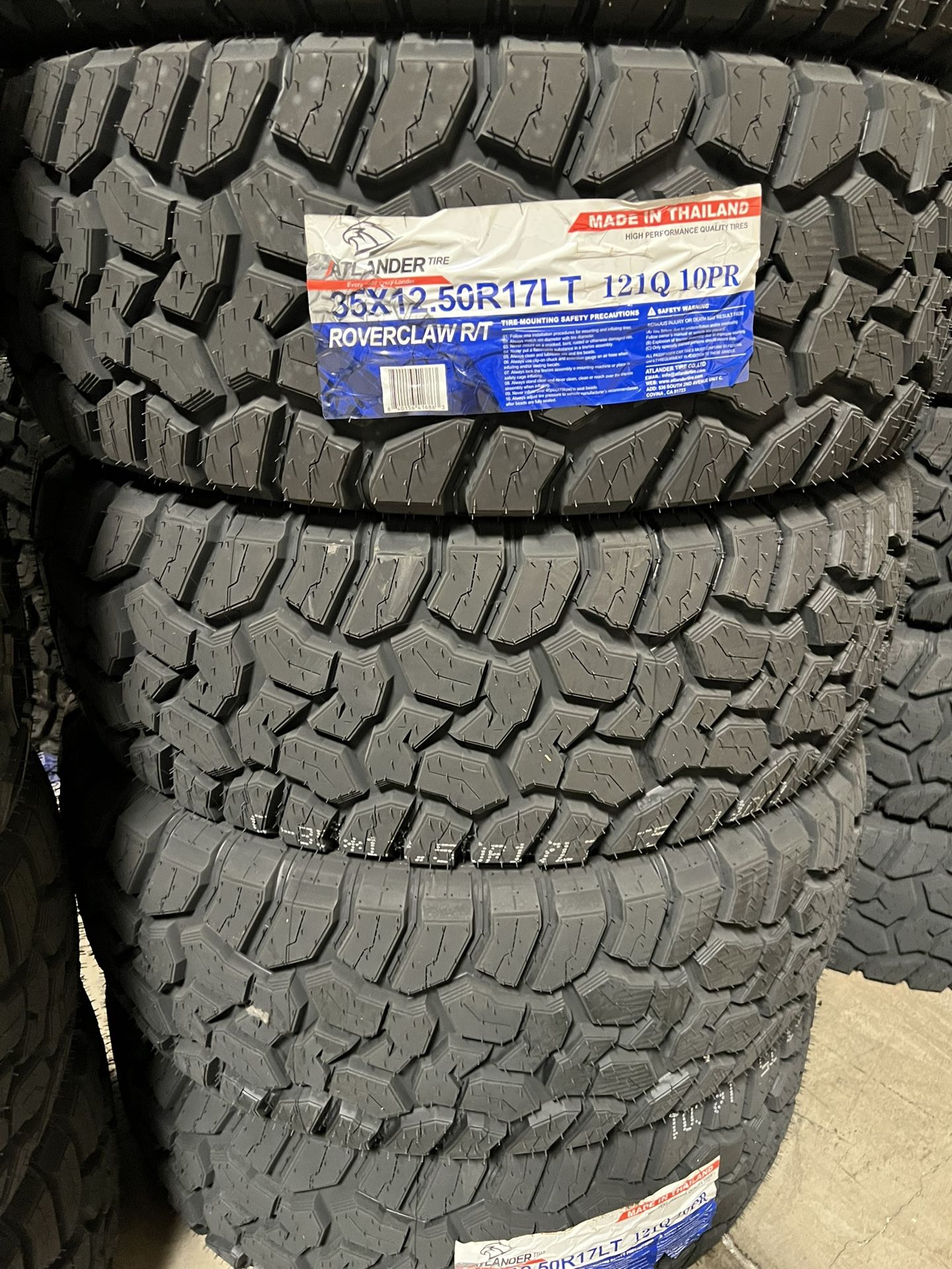 35x12.50r17LT #4 New Tires Atlander M/t Mount & Balance // Set De 4 Llantas Nuevas 17s Atlander M/t Ya Instaladas