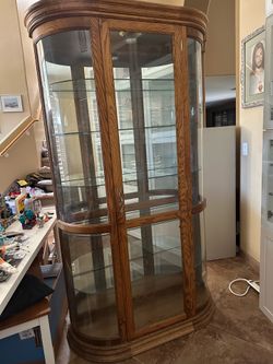 Large Curved Glass Display/Curio Cabinet