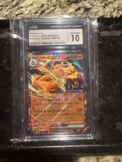 Japanese 151 Charizard Ex Graded cGC Gem Mint 10 Pokemon Slab