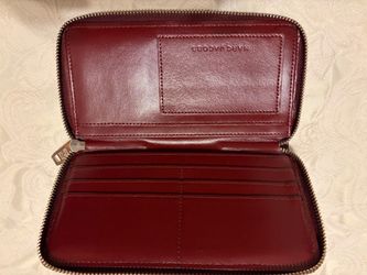 Marc Jacobs Burgundy Leather Zip-Around Wallet
