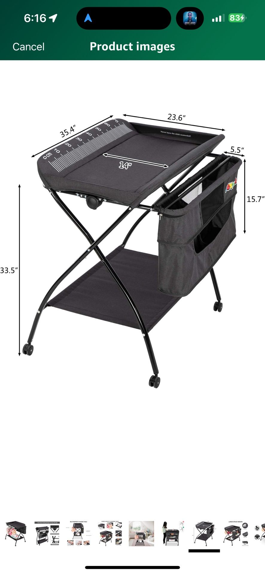 Portable Changing / measuring Baby Table