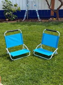 Sun Squad - Set of 2 Folding Low Beach Chairs