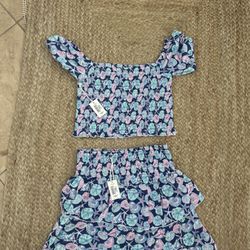 Simply Southern 2 Pc. Top And Skirt Set Size Large
