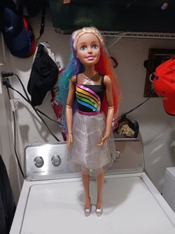 BARBIE 28 inches  rainbow Sparkle Best fashion friend doll.  Good Condition.  Collectible. 