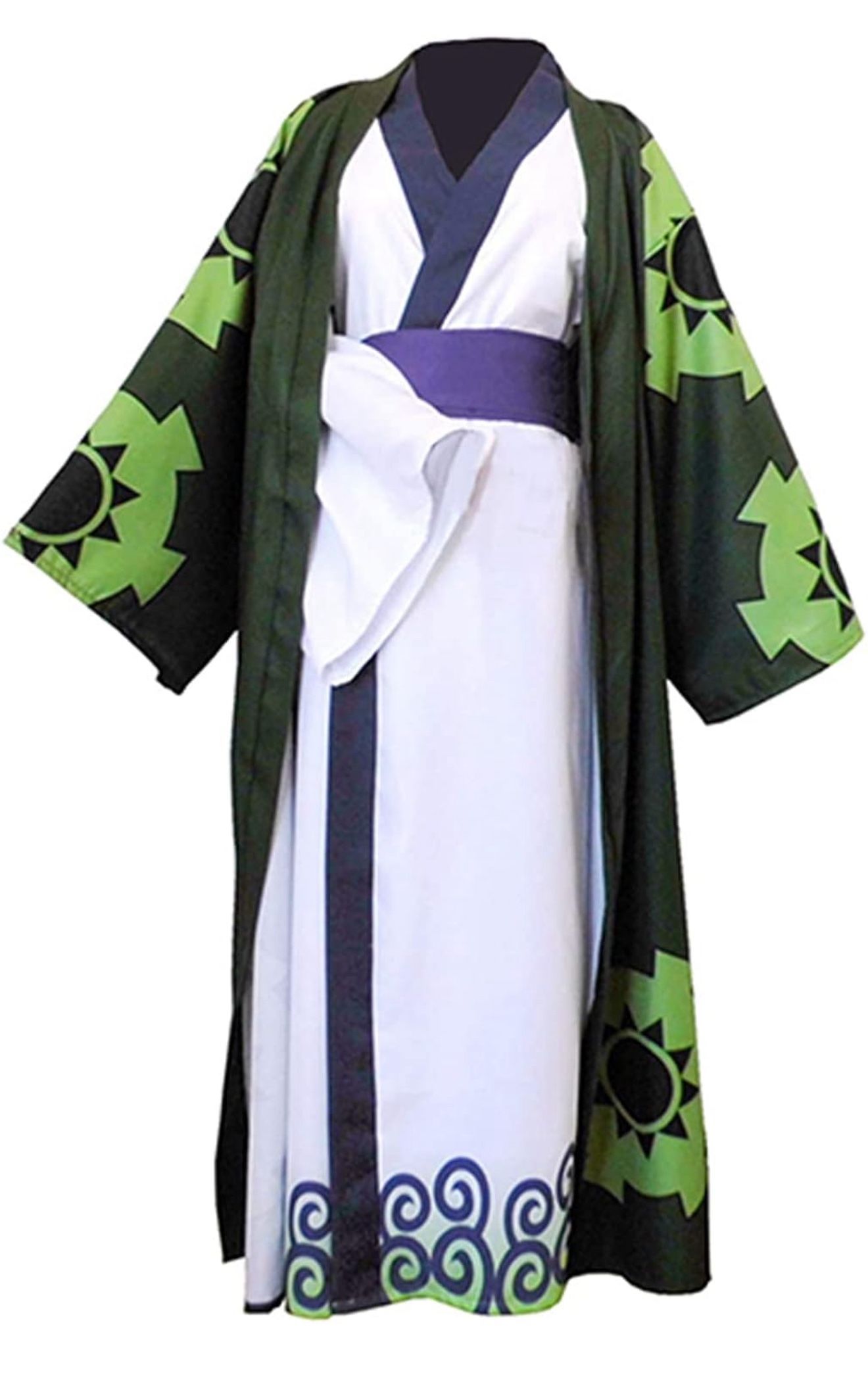 NEW IN PKG, One Piece Cosplay - Roronoa Zoro Cosplay Costume Kimono Robe Full Suit (MED)