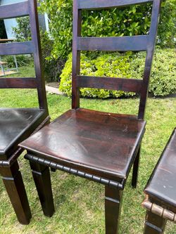 Mahogany stained High backed wood chairs