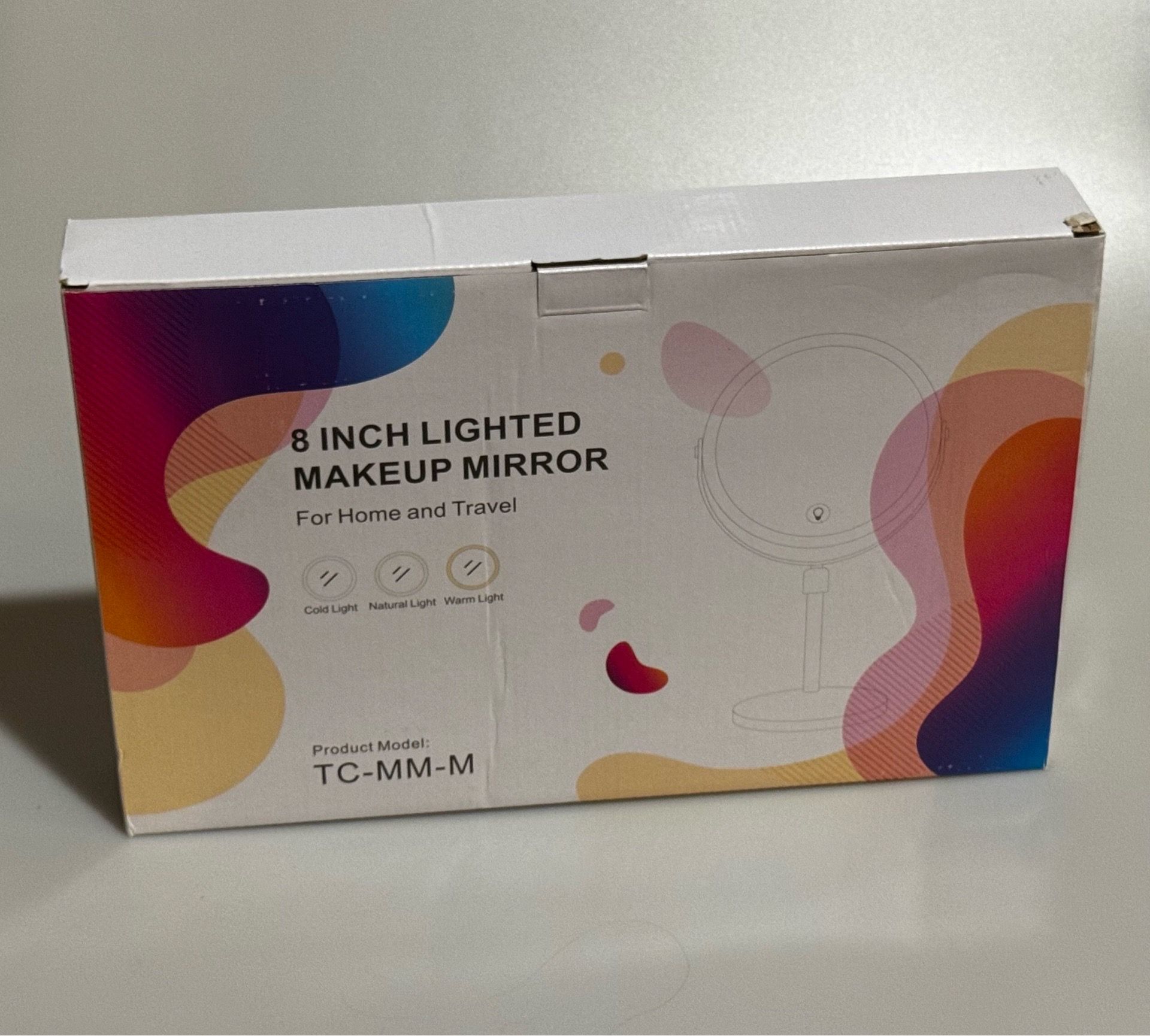 8” lighted makeup mirror