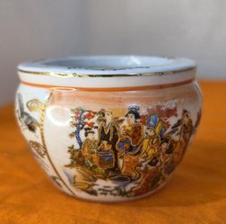 Vintage Mid 20th Century Little Chinese Fishbowl 2" x 3" In. 