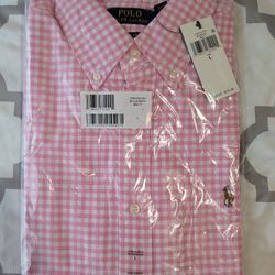 Ralph Lauren Classic Fit Collared Shirt - Light Pink Button Down - New