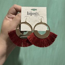 Burgundy hoop earrings