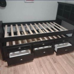 Twin/Twin Bedset W/3 Storage Drawers & Shelf(Mattress Included:$739)