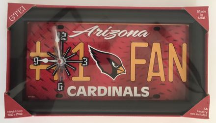 Arizona Cardinals NFL License Plate Clock
