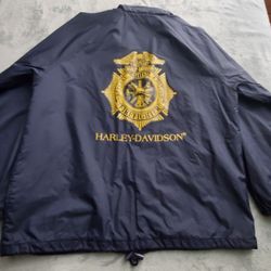 Vintage Very Rare Special Edition Firefighter Harley Davidson Windbreaker XL