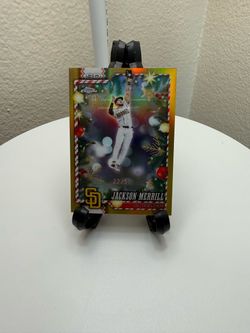 Jackson Merrill Topps Chrome Holiday Gold Refractor 22/50