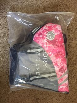 Dog life vest pink camo